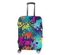DJUETRUI Housse de bagage de voyage lavable - Motif coloré - Housse de protection pour valise de 48,3 à 81,3 cm, Motif spray coloré, S