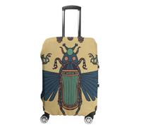 DJUETRUI Housse de bagage égyptienne Scarabée élastique anti-rayures Housse de protection lavable anti-poussière pour bagages de 45,7 à 81,3 cm, Scarabée égyptienne, S
