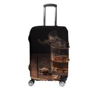 DJUETRUI Housse de bagage élastique anti-rayures lavable et anti-poussière pour bagages de 45,7 à 81,3 cm, Cigare et whisky, L