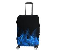 DJUETRUI Housse de bagage élastique anti-rayures, lavable et résistante à la poussière, convient aux bagages de 45,7 à 81,3 cm, Flamme bleue., S
