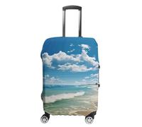 DJUETRUI Housse de bagage élastique anti-rayures, lavable et résistante à la poussière, convient aux bagages de 45,7 à 81,3 cm, Sandy Beach, M