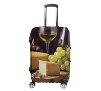 DJUETRUI Housse de bagage élastique anti-rayures lavable et résistante à la poussière pour bagages de 45,7 à 81,3 cm, Gâteau au fromage au vin blanc raisins, M