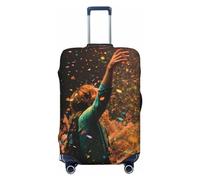 DJUETRUI Housse de bagage élastique anti-rayures pour valise de voyage lavable et anti-poussière pour bagages de 45,7 à 81,3 cm, Noir , S