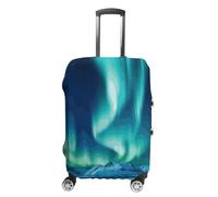 DJUETRUI Housse de bagage élastique avec motif aurores boréales - Anti-rayures - Lavable et anti-poussière - Convient aux bagages de 45,7 à 81,3 cm, Northern Lights, L