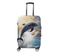 DJUETRUI Housse de bagage élastique avec motif dauphin - Anti-rayures - Lavable et anti-poussière - Convient aux bagages de 45,7 à 81,3 cm, Magnifique dauphin., L