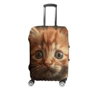 DJUETRUI Housse de bagage élastique chat orange anti-rayures housse de valise de voyage protecteur lavable anti-poussière housses de bagages pour bagages de 45,7 à 81,3 cm, Un chat orange, M