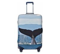 DJUETRUI Housse de bagage élastique en forme de queue de baleine - Anti-rayures - Lavable et anti-poussière - Convient aux bagages de 45,7 à 81,3 cm, Noir , S