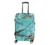 DJUETRUI Housse de bagage élastique en marbre turquoise - Anti-rayures - Protection lavable et anti-poussière - Convient aux bagages de 45,7 à 81,3 cm, Marbre turquoise., M