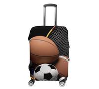 DJUETRUI Housse de bagage élastique sur le thème du sport - Anti-rayures - Protection lavable et anti-poussière - Convient aux bagages de 45,7 à 81,3 cm, Thème sportif, S