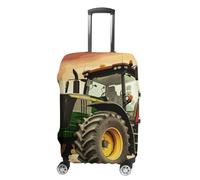 DJUETRUI Housse de bagage élastique sur le thème du tracteur - Anti-rayures - Protection lavable et anti-poussière - Convient aux bagages de 45,7 à 81,3 cm, Thème tracteur, L
