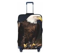 DJUETRUI Housse de bagage en forme d'aigle à tête blanche d'Amérique du Nord - Résistante à la poussière - Élastique et lavable - Protection de bagage de voyage extensible pour bagages de 45,7 à 81,3