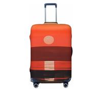 DJUETRUI Housse de bagage Illustration du coucher de soleil Housse de valise élastique anti-rayures Housse de protection lavable anti-poussière pour bagages de 45,7 à 81,3 cm, Noir , x-large