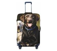 DJUETRUI Housse de bagage labrador élastique anti-rayures pour valise de voyage lavable et anti-poussière pour bagages de 45,7 à 81,3 cm, Noir , S