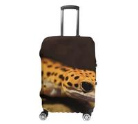 DJUETRUI Housse de bagage léopard Little Gecko élastique anti-rayures pour valises de voyage, housse de protection lavable et résistante à la poussière pour bagages de 45,7 à 81,3 cm, Léopard Little