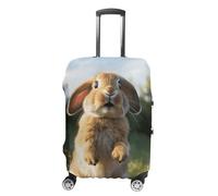 DJUETRUI Housse de bagage mignonne drôle lapin élastique housse de valise housse anti-rayures housse de protection de valise de voyage lavable anti-poussière housses de bagages pour bagages de 45,7 à