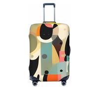 DJUETRUI Housse de bagage moderne du milieu du siècle - Motif chat - Élastique - Anti-rayures - Lavable et anti-poussière - Convient aux bagages de 45,7 à 81,3 cm, Noir , S