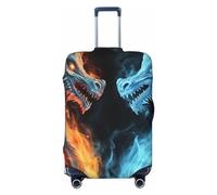 DJUETRUI Housse de bagage motif dragons de glace et de feu, housse élastique anti-rayures pour valise, housse de protection lavable et résistante à la poussière, convient aux bagages de 45,7 à 81,3