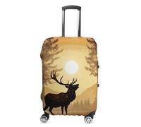 DJUETRUI Housse de bagage motif élan - Housse de valise élastique anti-rayures - Lavable et anti-poussière - Convient aux bagages de 45,7 à 81,3 cm, Œuvre d'art d'élan, S