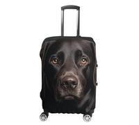 DJUETRUI Housse de bagage noire élastique pour valise de voyage anti-rayures lavable anti-poussière pour bagages de 45,7 à 81,3 cm, Chien de laboratoire noir, XL