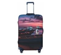 DJUETRUI Housse de bagage pour bateau amarré à la plage - Housse de valise élastique anti-rayures - Lavable et anti-poussière - Convient aux bagages de 45,7 à 81,3 cm - Noir - Taille M - Noir - Taille