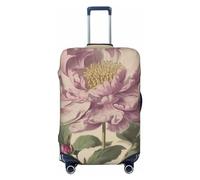 DJUETRUI Housse de bagage rose pivoine fleur illustration élastique housse de valise housse anti-rayures housse de valise de voyage protecteur lavable anti-poussière housses de bagages pour bagages de