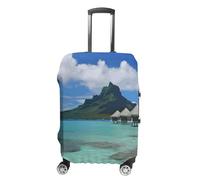 DJUETRUI Housse de bagage Tahiti Beach élastique anti-rayures pour valises de voyage, housse de protection lavable et anti-poussière pour bagages de 45,7 à 81,3 cm, Tahiti Beach, S