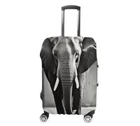 DJUETRUI Housse de protection lavable pour valise de voyage motif éléphant noir et blanc pour bagages de 48,3 à 81,3 cm, Éléphant noir et blanc, M