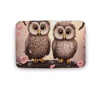 DJUETRUI Paillasson d'entrée extérieur avec motif de chouettes mignonnes - Résistant - Antidérapant - Lavable - Pour porte avant et arrière - 50 x 80 cm