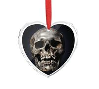 DJUETRUI Pendentif en forme de crâne de mort en cristal transparent en forme de cœur romantique à suspendre pour décoration de maison, fenêtre, voiture, fête de mariage