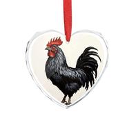 DJUETRUI Pendentif en forme de cœur en cristal transparent en forme de coq noir - Décoration romantique à suspendre - Cadeau pour maison, fenêtre, voiture, fête de mariage