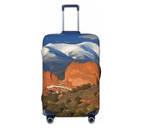 DJUETRUI Pikes Peak Colorado Housse de valise élastique anti-rayures Housse de protection lavable anti-poussière pour bagages de 45,7 à 81,3 cm, Noir , S