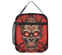 DJUETRUI Sac à déjeuner isotherme réutilisable pour femme - Petite boîte à déjeuner pour homme et homme - Motif diable dessiné