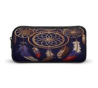 DJUETRUI Trousse à crayons de grande capacité - Attrape-rêves américain - Trousse à crayons mignonne et simple - Organiseur de papeterie - Sac à crayons esthétique pour le bureau, les voyages, style,