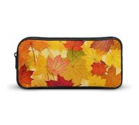 DJUETRUI Trousse à crayons de grande capacité avec feuilles d'érable d'automne - Trousse à crayons mignonne et simple - Organisateur de papeterie - Trousse à crayons esthétique pour le bureau, les