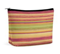 DJUETRUI Trousse de maquillage de voyage pour femme - Grand organisateur de maquillage à rayures colorées - Trousse de toilette à fermeture éclair - Rayures colorées, taille unique, trousse de