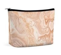DJUETRUI Trousse de maquillage de voyage pour femme - Grand organisateur de maquillage - Belle texture marbrée - Trousse de toilette à fermeture éclair - Belle texture marbrée - Taille unique -
