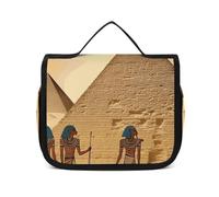 DJUETRUI Trousse de maquillage de voyage pour femme - Grand organisateur de maquillage des Égyptiens anciens - Trousse de toilette avec fermeture éclair - 22,5 x 18,5 cm - Trousse de toilette,
