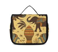 DJUETRUI Trousse de maquillage de voyage pour femme - Grand organisateur de maquillage - Éléphant d'Afrique - Trousse de toilette avec fermeture éclair - 22,5 x 18,5 cm - Trousse de toilette, Éléphant
