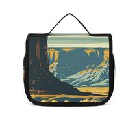 DJUETRUI Trousse de maquillage de voyage pour femme - Grand organisateur de maquillage - Montagnes et déserts, trousse de toilette avec fermeture éclair, montagnes et déserts, 22,5 x 18,5 cm, trousse