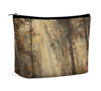 DJUETRUI Trousse de maquillage de voyage pour femme - Grand organisateur de maquillage - Motif arbres et soleil - Trousse de toilette à fermeture éclair - Motif arbres et soleil - Taille unique -