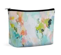 DJUETRUI Trousse de maquillage de voyage pour femme - Grand organisateur de maquillage - Motif peinture abstraite - Trousse de toilette avec fermeture éclair - Motif peinture abstrait - Taille unique