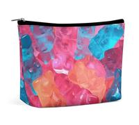 DJUETRUI Trousse de maquillage de voyage pour femme - Grand organisateur de maquillage multicolore - Trousse de toilette avec fermeture éclair - Ours en bonbons multicolores - Taille unique - Sac à