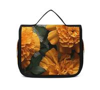 DJUETRUI Trousse de maquillage de voyage pour femme - Grande trousse de toilette avec fermeture éclair - 22,5 x 18,5 cm - Jaune souci, Souci, 22.5x18.5cm, Trousse de toilette