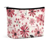 DJUETRUI Trousse de maquillage de voyage pour femme - Grande trousse de toilette carrée rouge clair avec fermeture éclair - Taille unique - Carrée rouge clair - Taille unique - Carré rouge clair -