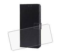 DJUNJUN Coque + Film trempé pour Oppo A77 5G/CPH2339(6.56") Rabat, Étui de téléphone de Style Portefeuille，Carte enfichable Support de téléphone Portable - Noir