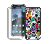 DJUNJUN pour Blackview BL8800 Pro(6.58") Coque + [2 Pièces] Protecteurs d'écran,Souple TPU Silicone Case Anti-Chute Housse Étui Résistant au Rayure Cover + 9H Verre Trempé-XS40