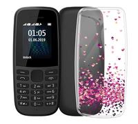 DJUNJUN pour Nokia 105 2019 (1.77") Coque de Téléphone, Silicone Transparent Antidérapante et Résistante aux Chocs, Étui de Protection en Silicone