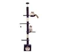 DJXIK Arbre à chat debout avec hauteur réglable, cadre d'escalade pour chat, centre d'activités avec appartement confortable et hamac, plate-forme et balle suspendue pour chats d'intérieur, A