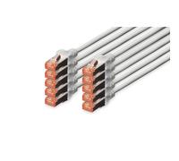 [DK-1644-0025-10] DIGITUS Pack 10 Câbles Réseau CAT 6 S/FTP 25cm Gris