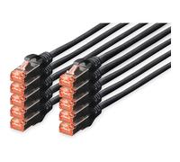 [DK-1644-005-BL-10] DIGITUS Pack 10 Câble de liaison RJ45 CAT 6 S/FTP 50cm noir